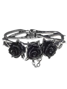 Alchemy England 1977 Wild Black Rose Pewter Bracelet, size M/L (BNWT)